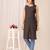 Black  pure cotton printed kurti for women