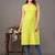 Lime green  pure cotton printed kurti for women