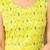 Lime green  pure cotton printed kurti for women