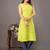 Lime green  pure cotton printed kurti for women