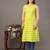 Lime green  pure cotton printed kurti for women