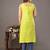 Lime green  pure cotton printed kurti for women