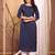 Navy blue  pure cotton printed kurti for women