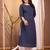 Navy blue  pure cotton printed kurti for women