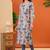 Off white  pure cotton printed kurti for women