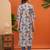 Off white  pure cotton printed kurti for women
