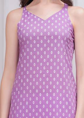 Purple  pure cotton printed kurti for women 2