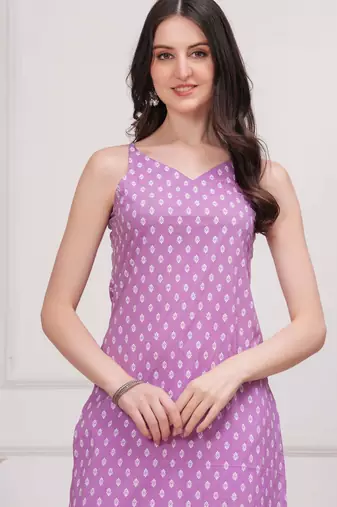 Purple  pure cotton printed kurti for women