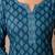 Teal blue  pure cotton printed kurti for women
