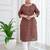 Rust  pure cotton printed kurti for women
