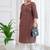 Rust  pure cotton printed kurti for women