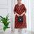 Maroon  pure cotton printed kurti for women