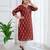 Maroon  pure cotton printed kurti for women