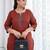 Maroon  pure cotton printed kurti for women