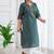 Green  pure cotton printed kurti for women