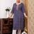 Blue  pure cotton printed kurti for women