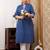 Blue  pure cotton printed kurti for women