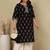 Black  pure cotton printed kurti for women