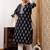 Black  pure cotton printed kurti for women