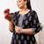 Black  pure cotton printed kurti for women