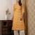 Yellow  pure cotton printed kurti for women