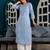 Blue  pure cotton printed kurti for women