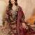 Women’s maroon silk blend floral embroidered kurta with trouser & dupatta