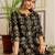 Black  pure cotton printed kurti for women