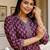 Burgundy  pure cotton printed kurti for women