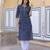 Blue  pure cotton printed kurti for women