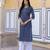 Blue  pure cotton printed kurti for women