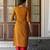 Mustard  pure cotton printed kurti for women