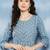 Blue  pure cotton embroidered kurti for women