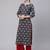Blue  pure cotton printed kurti for women