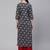 Blue  pure cotton printed kurti for women