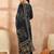 Women’s blue silk blend paisley embroidered kurta with trouser & dupatta 