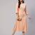 Peach  viscose rayon embroidered kurti for women