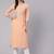 Peach  viscose rayon embroidered kurti for women
