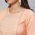 Peach  viscose rayon embroidered kurti for women