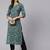 Green  pure cotton printed kurti for women