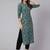 Green  pure cotton printed kurti for women