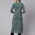 Green  pure cotton printed kurti for women