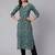Green  pure cotton printed kurti for women