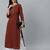 Maroon  pure cotton printed kurti for women