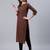 Maroon  pure cotton printed kurti for women