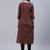 Maroon  pure cotton printed kurti for women