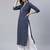 Blue  pure cotton printed kurti for women