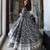 Black maslin cotton digital print anarkali gown set