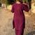Wine maroon rayon cotton cord set