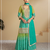 Rama green heavy chinon printed embroidered palazzo suit